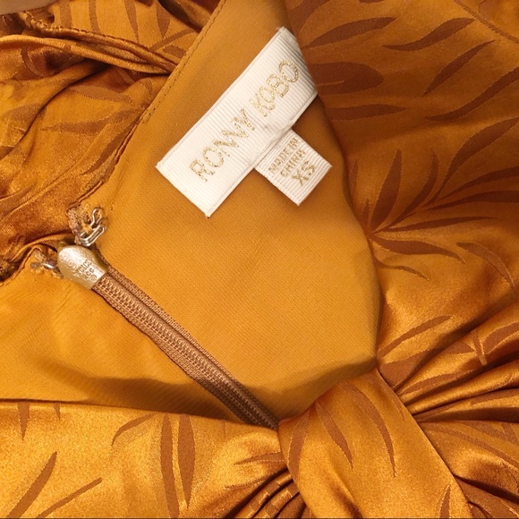 Ronny Kobo Flora Bronze Ruched Mini Dress - Picture 12 of 14